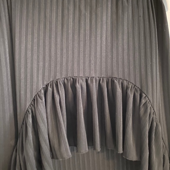 Vintage Jean Airoldi Stripe High Low Ruffl Skirt M - Picture 2 of 4